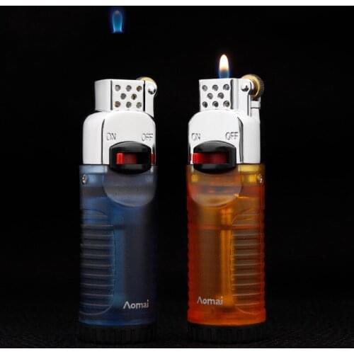 Creative Personality Fashion Grinding Wheel Lighter Portable Gas Inflatable Lighter Transparent Warehouse Small Accessories Tool