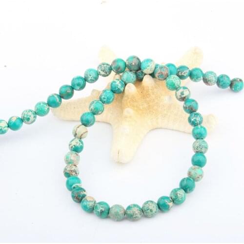 Round Natural Stone Beads Blue-green Emperor Stone for Jewelry Making Beadwork DIY Bracelet Necklace 4/6/8/10/12mm