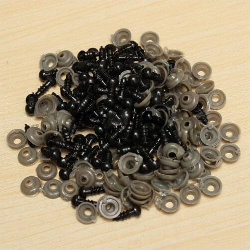 MACH 100Pcs 6mm Black Plastic Safety Eye Washers For Teddy Toy Eyes Puppet Doll Craft