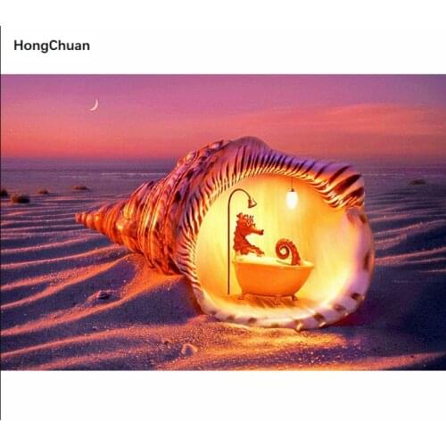 Conch Fast Delivery 5D DIY Square/Round Diamond Painting Embroidery Flower Mosaic Home Decoration Cross Stitch Gift New Year