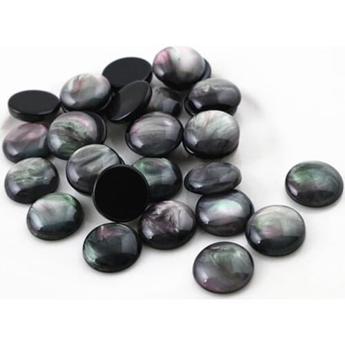 New Fashion 40pcs 10mm Black Dream Colors Flat Back Resin Cabochons Cameo V6-29