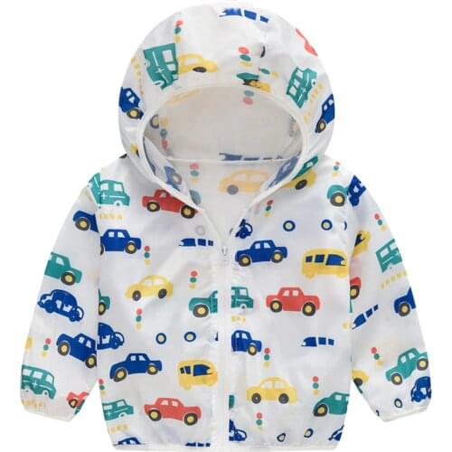 Clothes Toddler Kids Summer Sunscreen Jackets Printing Hooded Outerwear Zipper Thin Coats Sweatshirt For Children Sep 2021