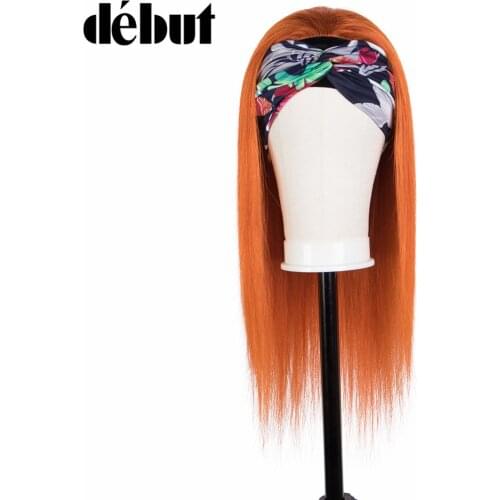 Debut Straight Headband Wigs For Black Women Orange Blonde Peruvian Straight Human Hair Bob Wigs Glueless Remy Human Hair Wigs