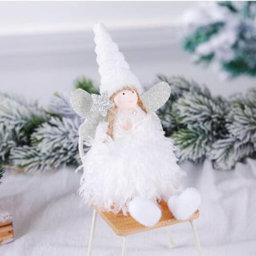 Plush Christmas Angel Doll Merry Christmas Deocraion for Home Cristmas Noel Decor Xmas Elf Tree Ornaments Navidad New Year 2021