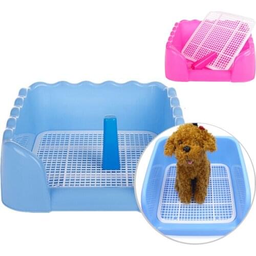 Dog Tray Grid Litter Boxes Large Pet Fenced Toilet Puppy Training Bedpan with Wall Indoor Pet Potty Easy to Clean Supplies
