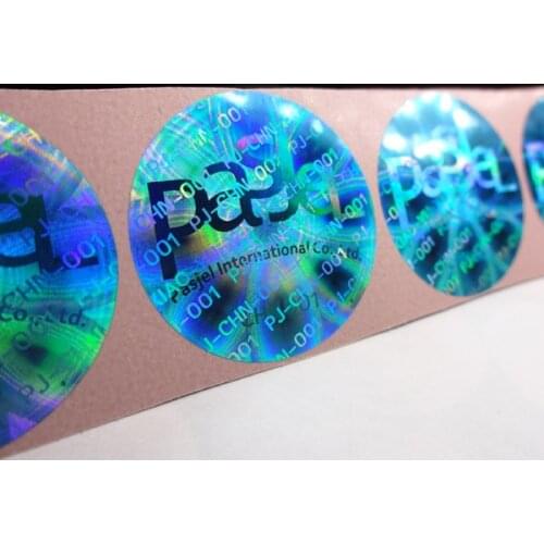 Custom blue hologram printing stickers labels ,void if removed . Free design
