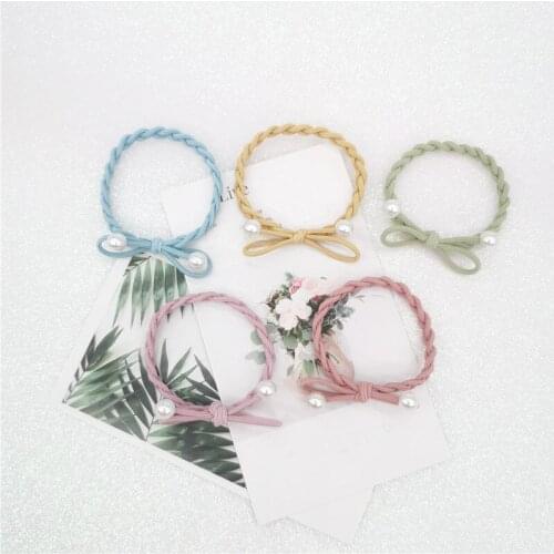 10pcs Braid Hair Bands with Imitation Pearl Women Girls Headbands Elastic Hair Bands Scrunchies Ponytail Holder Hair Accessories