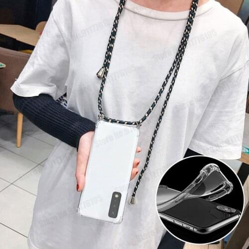 Crossbody Strap Lanyard Phone Case For LG Stylo 7 K92 5G Velvet 2 Pro K22 K52 K42 K71 K51S K50S Shockproof Transparent TPU Cover