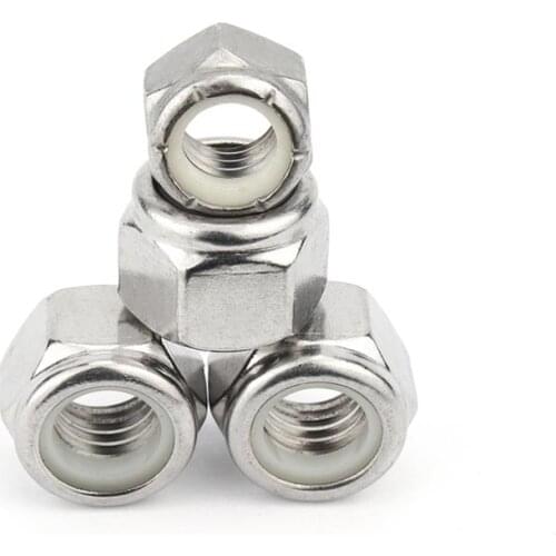 UK US Fine Thread Hex Nylon Insert Lock Nut UNF 10# 1/4 5/16 3/8 7/16 1/2 Self-locking Nylock Locknut 304 A2-70 Stainless Steel