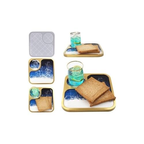 Diy Glue Crystal Resin Afternoon Tea Mug Mug breakfast tray mirror silicone mold