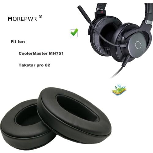 Replacement Ear Pads for CoolerMaster MH751, Takstar pro 82 Headset Parts Leather Cushion Velvet Earmuff Earphone Sleeve Cover