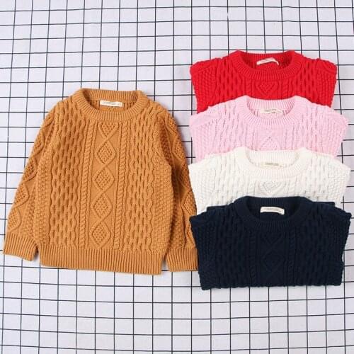 Boys Girls Sweaters Spring Autumn Children Casual Wool Pullover Sweater For Baby 7Y Kids Cotton Tops Toddler Clothes Outfits