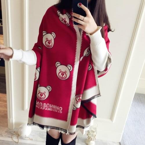Warm Cashmere Scarf In Autumn and Winter In Europe and America. Thick and Long Bear Scarf. Womens Summer Air Conditioning Shawl