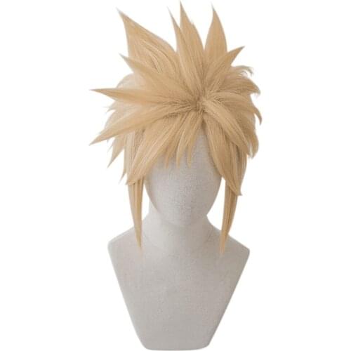 FINAL FANTASY Cloud Strife Cosplay Wig Yello Short Hair Heat Resistant Synthetic Wig