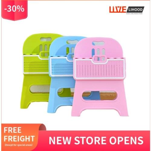 Thicken Folding Stool Plastic Backrest Portable Home Chair Outdoor Camping Hiking Creative Small Bench Adult Children