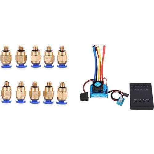 10 Pcs PC4-M6 Pneumatic Air Straight Quick Fitting with Brushless Esc + Program Card Combination Details
