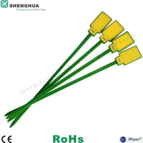 100pcs/bag Cheap price RFID self-locking plastic cable tie tags labels Zip tie sticker waterproof green long range security