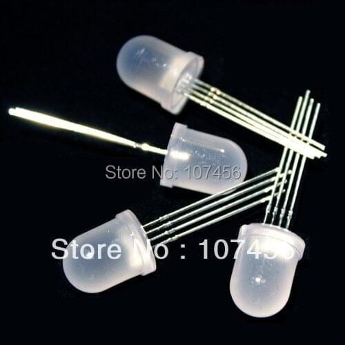 100PCS X 10mm 4 PIN Common Cathode RGB LED diffused Red/Green/Blue 10mm light-emitting diode