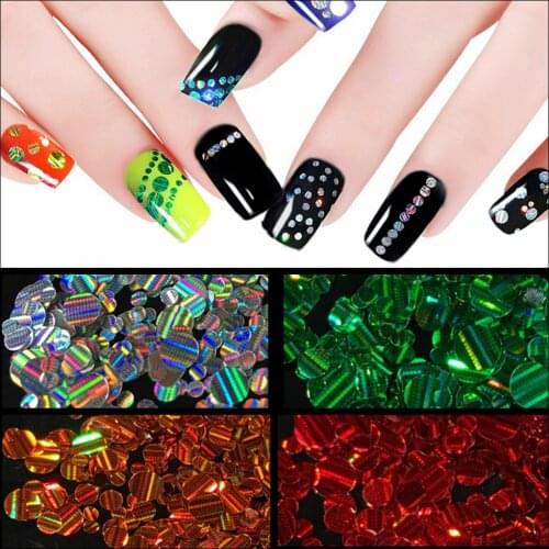 2g Nail Art Round Decorations New Nail Glitter Mini Thin Mixed Sizes 1-3mm Designs Laser Glitter Paillette Nail Art Tips Sticker