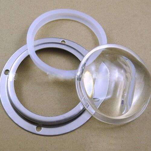 56mm Inner Concave-convex Lens + Waterproof Ring + Fixed Frame 20W-100W Integrated LED Street Light Lens Kit