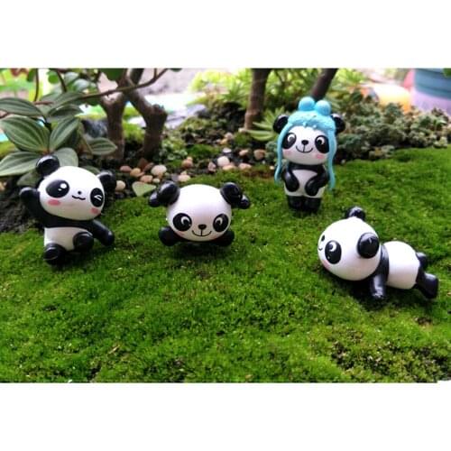 8pcs Miniature Panda Dollhouse Fairy Garden Bonsai Pot DIY Decor Craft Bear