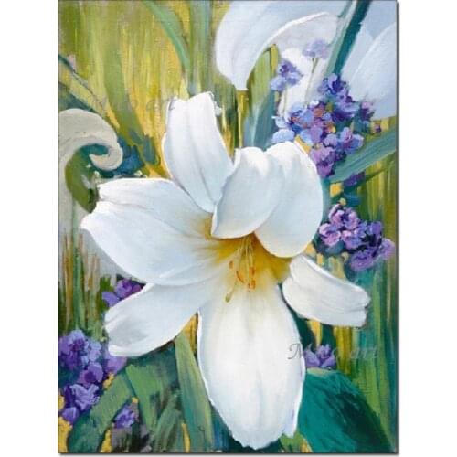 Abstract Lily Flower Canvas Picture Art Pure Handmade No Frame Wall Hanging Oil Painting Artwork Dropshop As Christmas Gift
