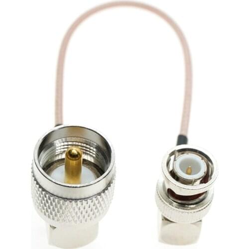 BNC Male Connector Right Angle RA To UHF Male Connector 90 Degree Right Angle PL259 Pigtail Jumper Coax RF RG316 Cable