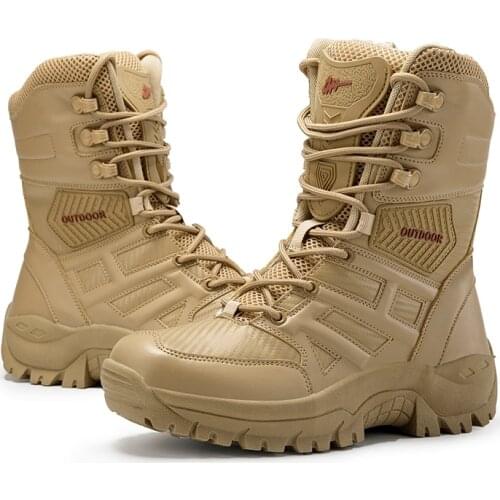 Military Shoes Footwear Special Forces Military Tactical Mens Boots Jungle Rifle Combat Leather Desert Combat Ankle Boot Army