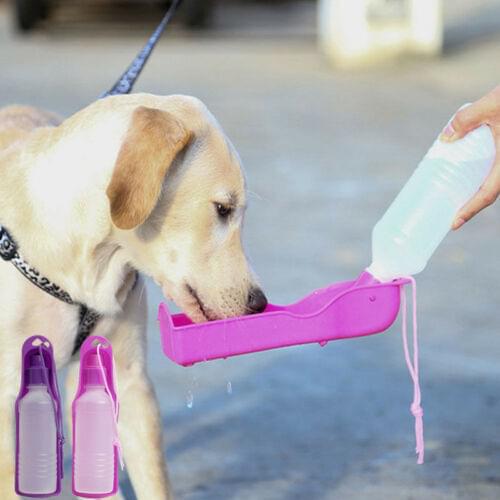 250ml/500ml Pet Dog Cat Portable Plastic Feeding Bowl Travel Water Bottle Dispenser Feeder Dog Carriers