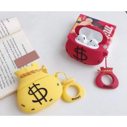 Purse Design Bluetooth Earphone Case For Apple Airpods Shockproof Earbuds Protective Cover Cases for Airpods 2 with Ring Strap