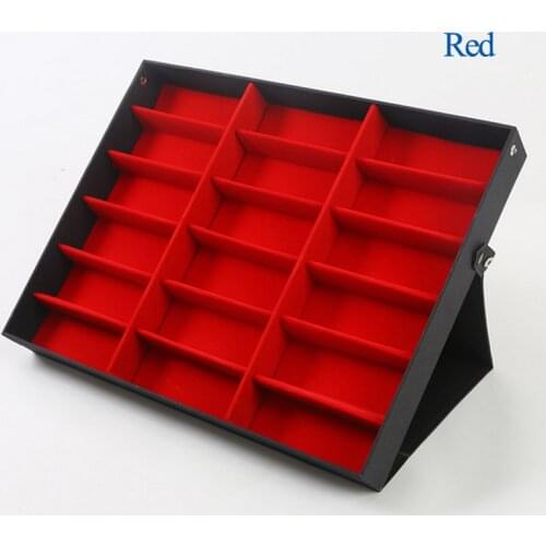 18 Grids Eyeglass Storage Display Grid Case Box for Sunglasses Glasses 18 Compartments Glasses Jewelry Displaywatch display ring