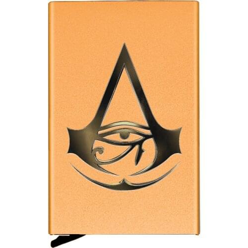 High Quality Metal Men Women Credit Card Holder The Eye of Horus Assassin Printing Travel ID Cardholder Case Rfid Wallet