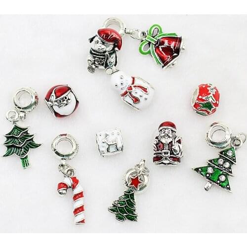 DIY Christmas decorations accessories Santa Claus Fit DORA Pendant Bracelet DIY alloy beads Christmas Series wholesale H128