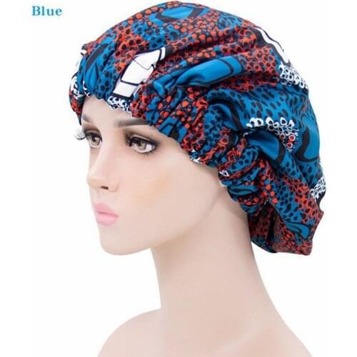 Stretch Print Elastic Shower Cap Waterproof Shower Cap Reusable Exquisite Fashionable Bright Printing