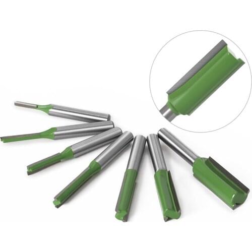 1Pc 6mm Shank Straight Bit Tungsten Carbide Single Double Flute Router Bit Wood Milling Cutter for Woodwork Tool