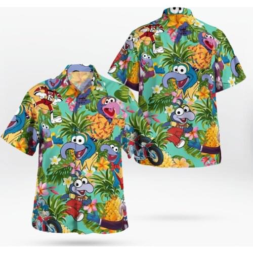 Harajuku Anime 3D Beach Hawaiian 2021 Summer Shirt Short Sleeve Shirt Streetwear Oversized 5XL Camisa Social Chemise Homme AW177