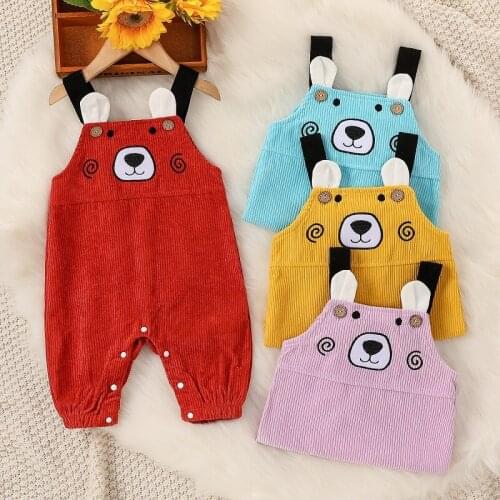 0-12M Newborn Baby Boy Girl Cartoon Bear Spring Autumn Spring Autumn Romper Jumpsuit Outfits Baby Clothes