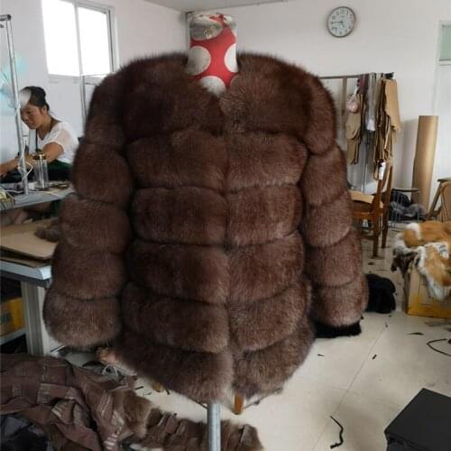 2020 New Women Winter Fur Vest Real Fox Fur Coat 100% Natural Fur Jacket Fashion Warm Thick Outerwear Streetwear