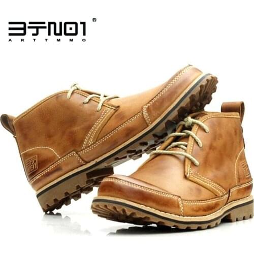 HOT!! Retro Boots Round Toe Work Safety Soldiers Ankle Boots Men Winter Super Warm Plush Cotton Shoes