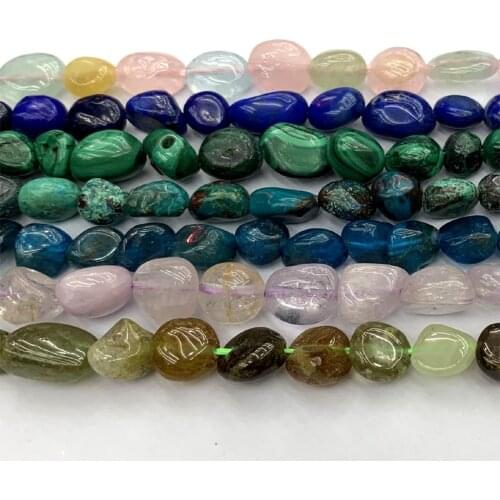 6-7mm Natural Genuine Stone Quartz Crystal Nugget Free Form Fillet Irregular Pebble Necklace Bracelet Beads 15" A006430