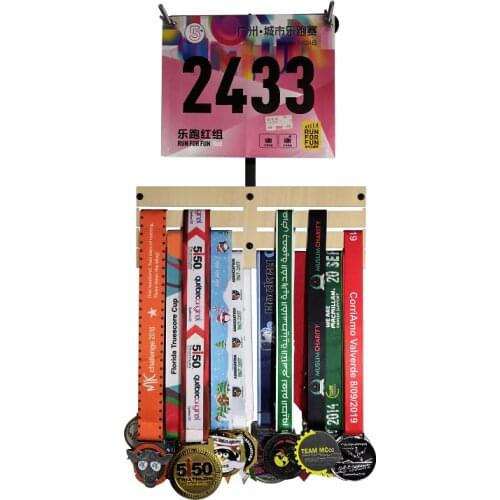 Marathon Number Bib and Metal Medal Hanger