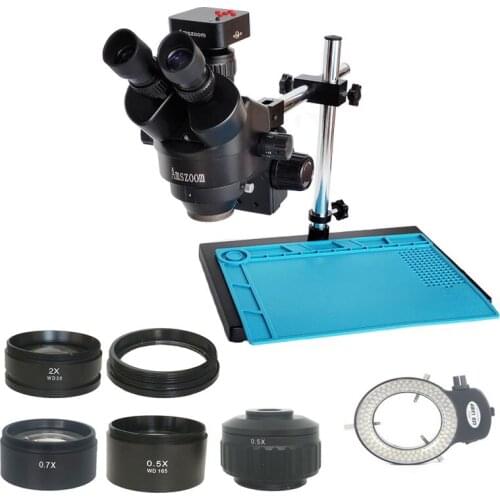 V8 38MP HDMI-Compatible Digital USB 2K Microscopio Camera 3.5X-90X Trinocular Simul-Focal Stereo Microscope PCB Phone Inspection