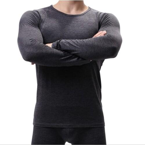 Mens Thermal Underwear Long Johns Set Autumn And Winter V Neck Undershirt Polyster Underpant Shirt Spandex Suits
