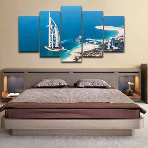 Spray 5-Pieces Landscape Spray Canvas Sea Series Modern Painting Wall Art The Picture For Home Decoration Unframed