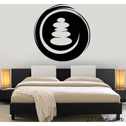 Spa Salon Buddhism Wall Stickers Circle Zen Wall Decals Removable Decal For Yoga Studio Home Decoration Wall Art Mural L362