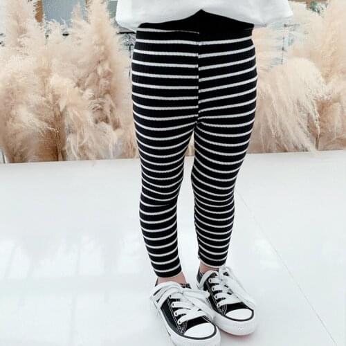 2021 New Girls Leggings Kids Toddler Girl Spring Clothes Striped Pattern Children Princess Trousers Cotton Pants