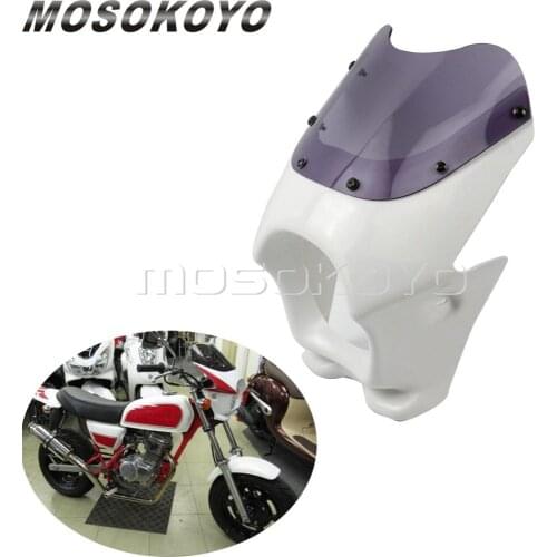 Cafe Racer 5" Headlight Fairing Front Cowl for Honda Suzuki Yamaha Kawasaki Ape Monkey Benri CB NSR RZ YB TW AR 50 80 125 Mask