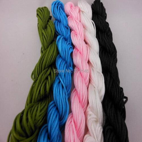 Wholesale High Quality 5pcs 1.5mm Macrame Shamballa Bracelet Nylon Beading Rattail Cord Braided Chinese Knot String Thread Rope