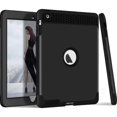 For Apple iPad 2/3/4 Case Heavy Duty Shockproof Hard Plastic Cover With Impact Resistant Silicone Rubber Protective Bumper Case