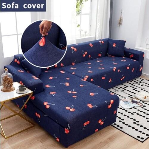 Fruit Cherry Stretch Elastic Sofa Cover L-shaped Couch of Sofa Detachable Fully Wrapped Slipcover Sofa Covers for Living Room